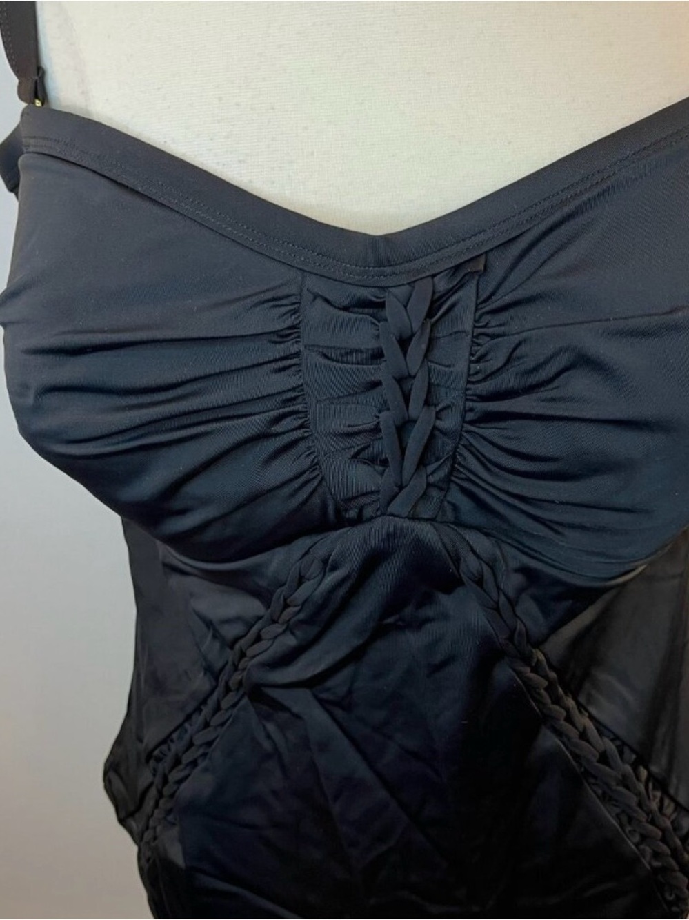 🖤Swimsuits for all Black One-Piece Swimsuit with Braided Detail NWT🖤 - Picture 2 of 6
